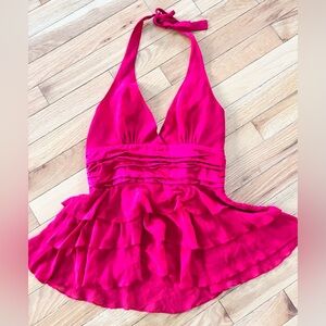 BCBGMaxAzria women’s. Fuchsia Ruffle top